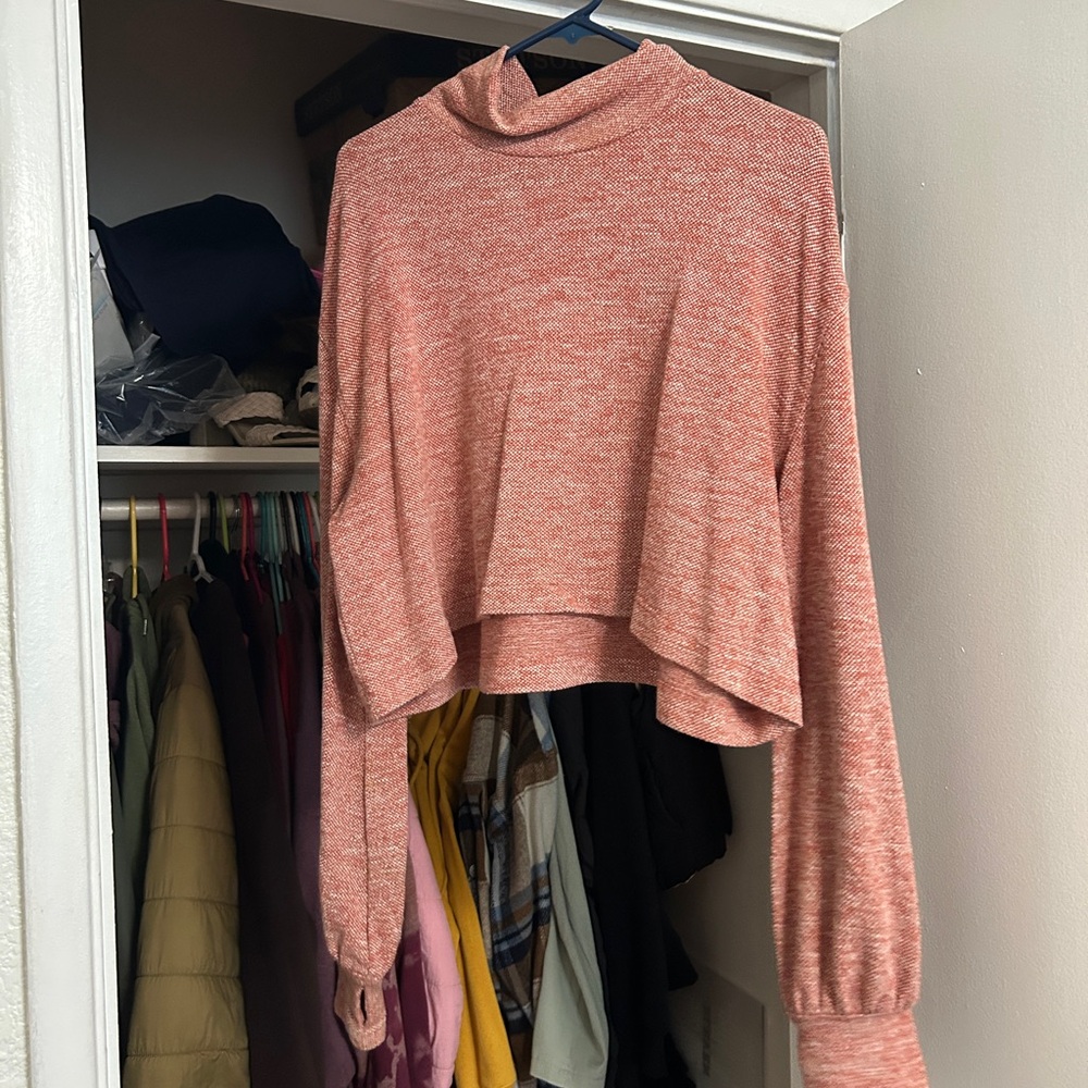 Lulu's Coral Knit Turtle Neck Sweater